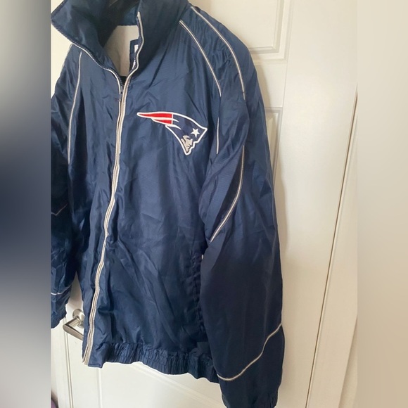 NFL NEW ENGLAND PATRIOTS Blue Detachable-Hoodie Full-Zip Logo Jacket in Large - Picture 6 of 16
